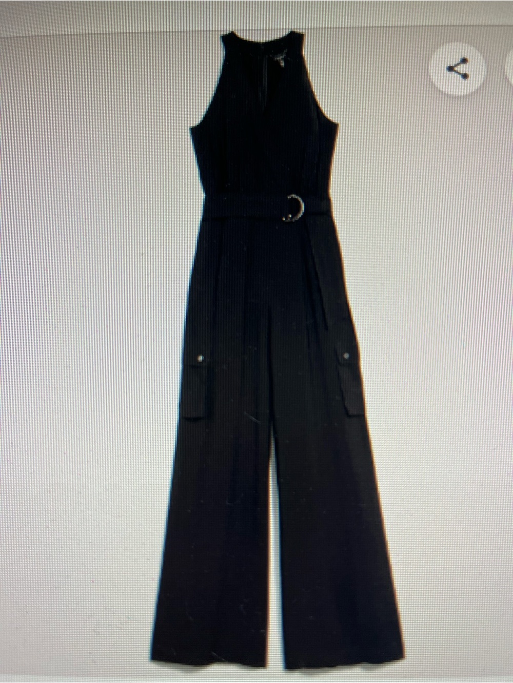 White House Black Market Black Halter Wide-Leg Jumpsuit